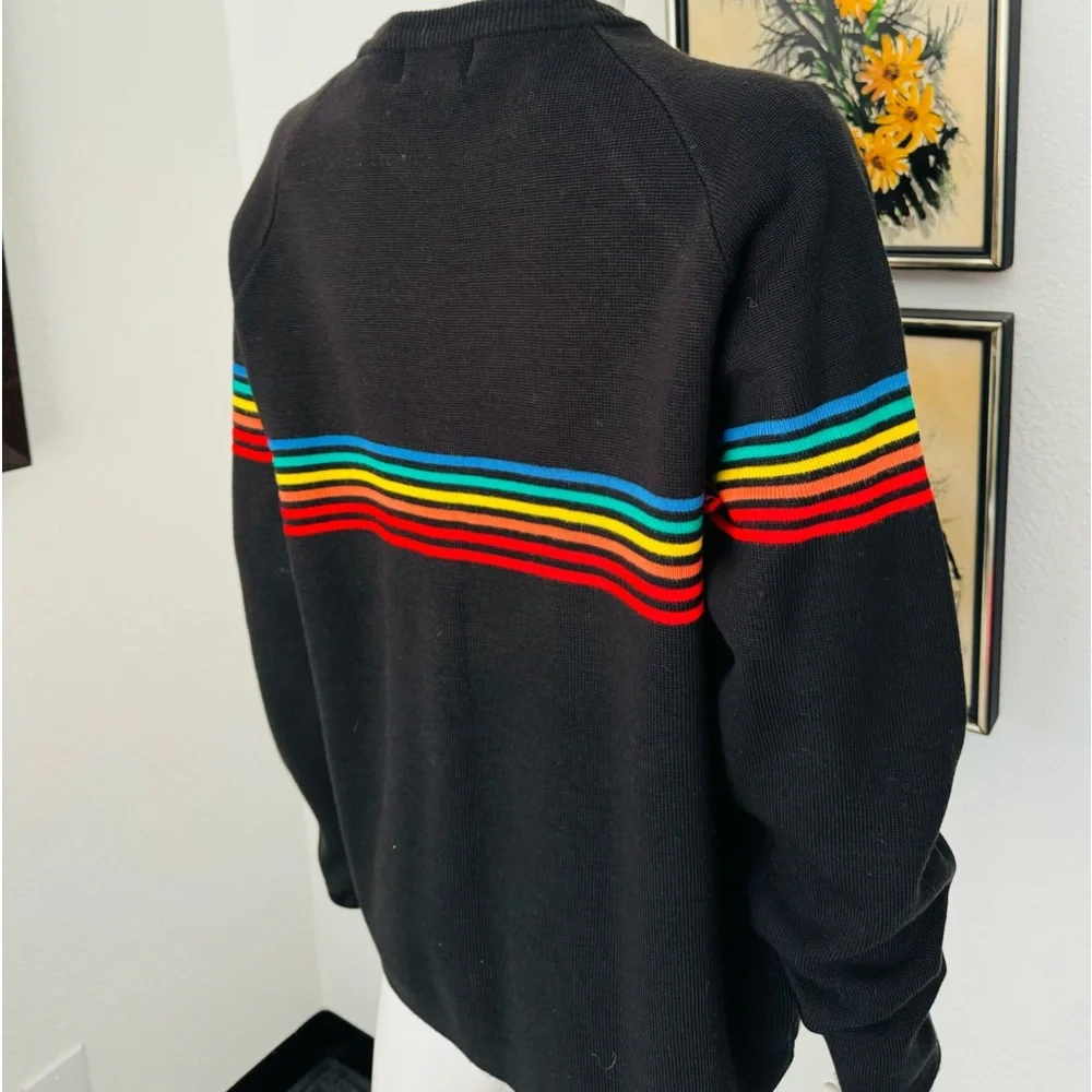 Vintage Stubello Rainbow Mens Wool Ski Sweater - Picture 3 of 8